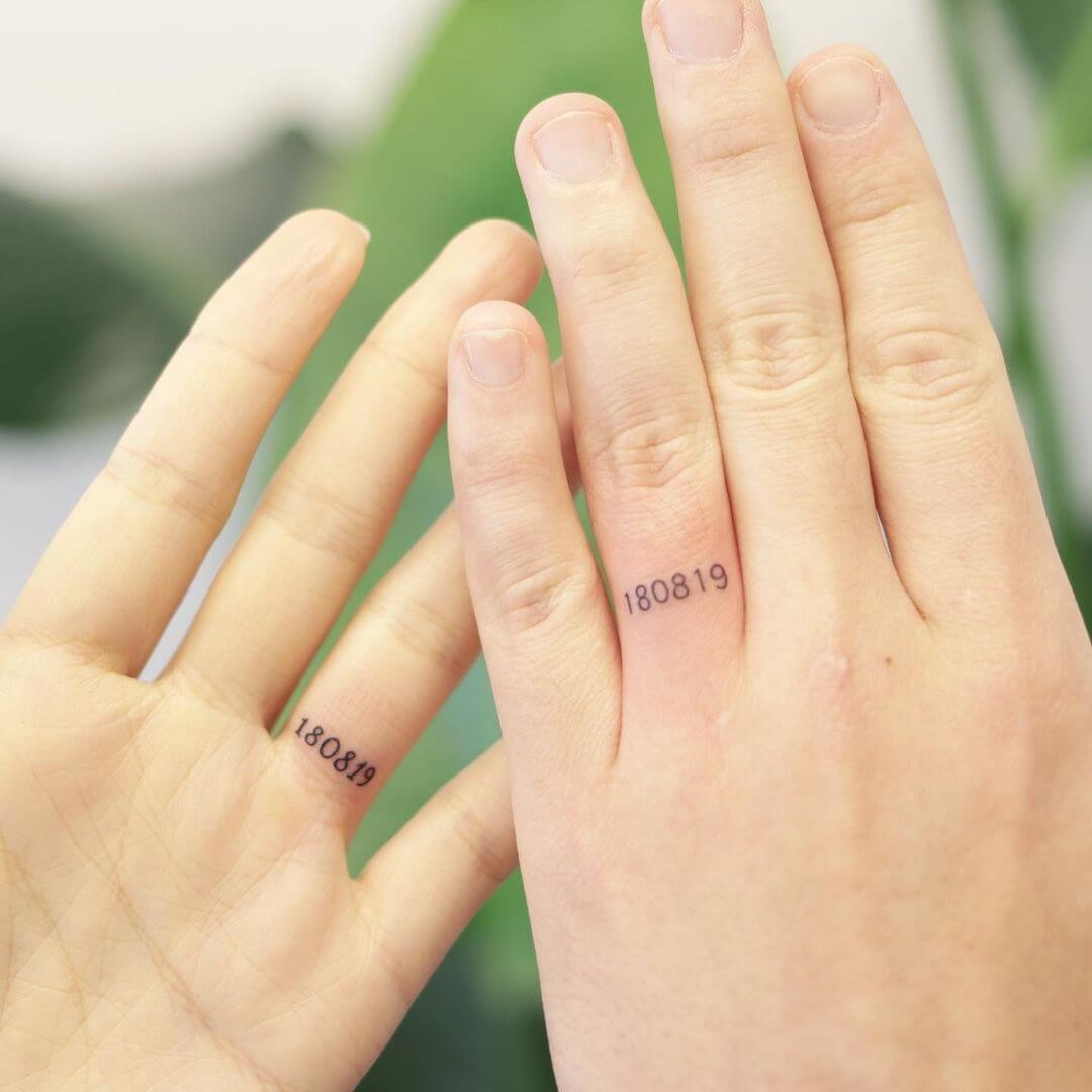 Anniversary Initial Tattoo on Finger