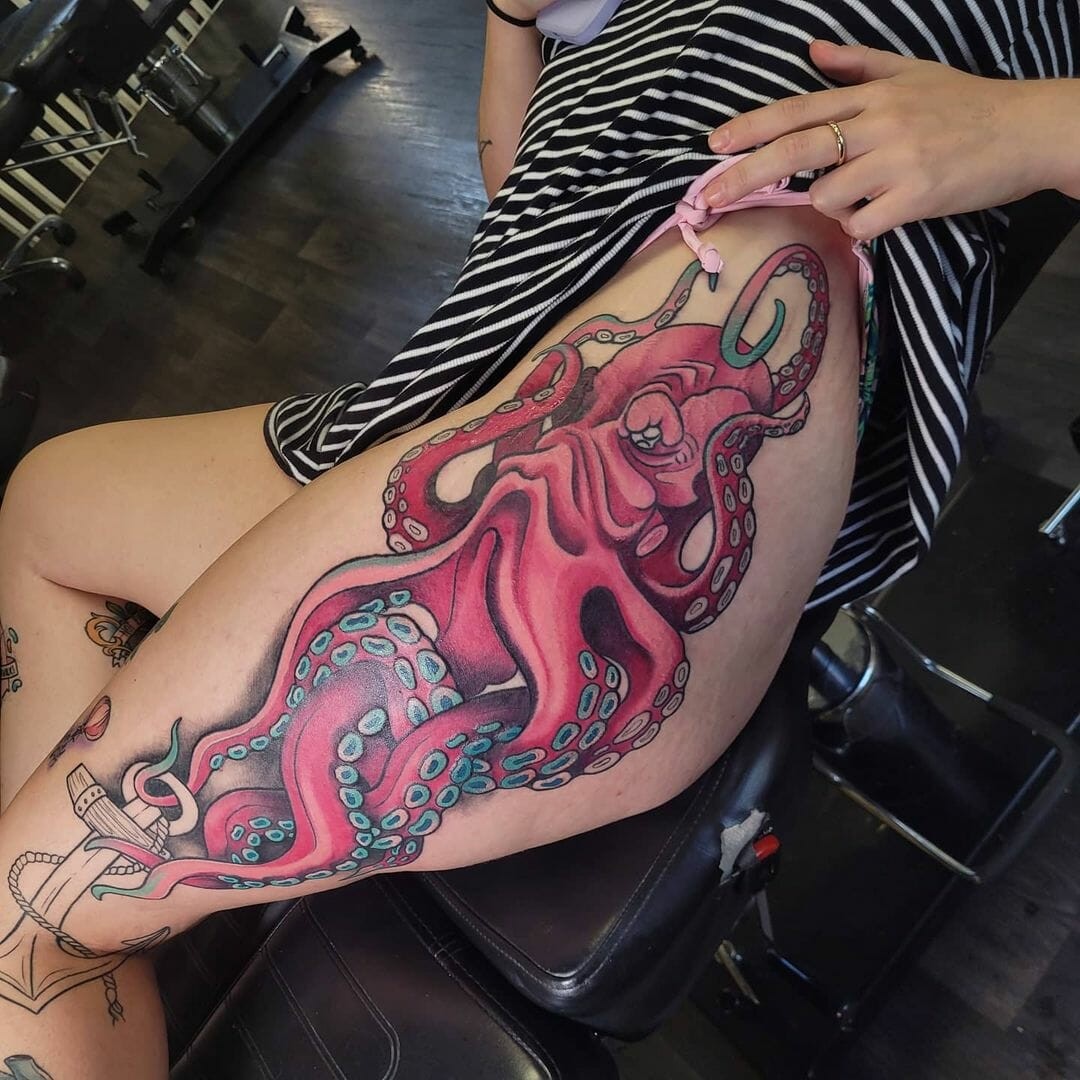 Octopus Hip Tattoo