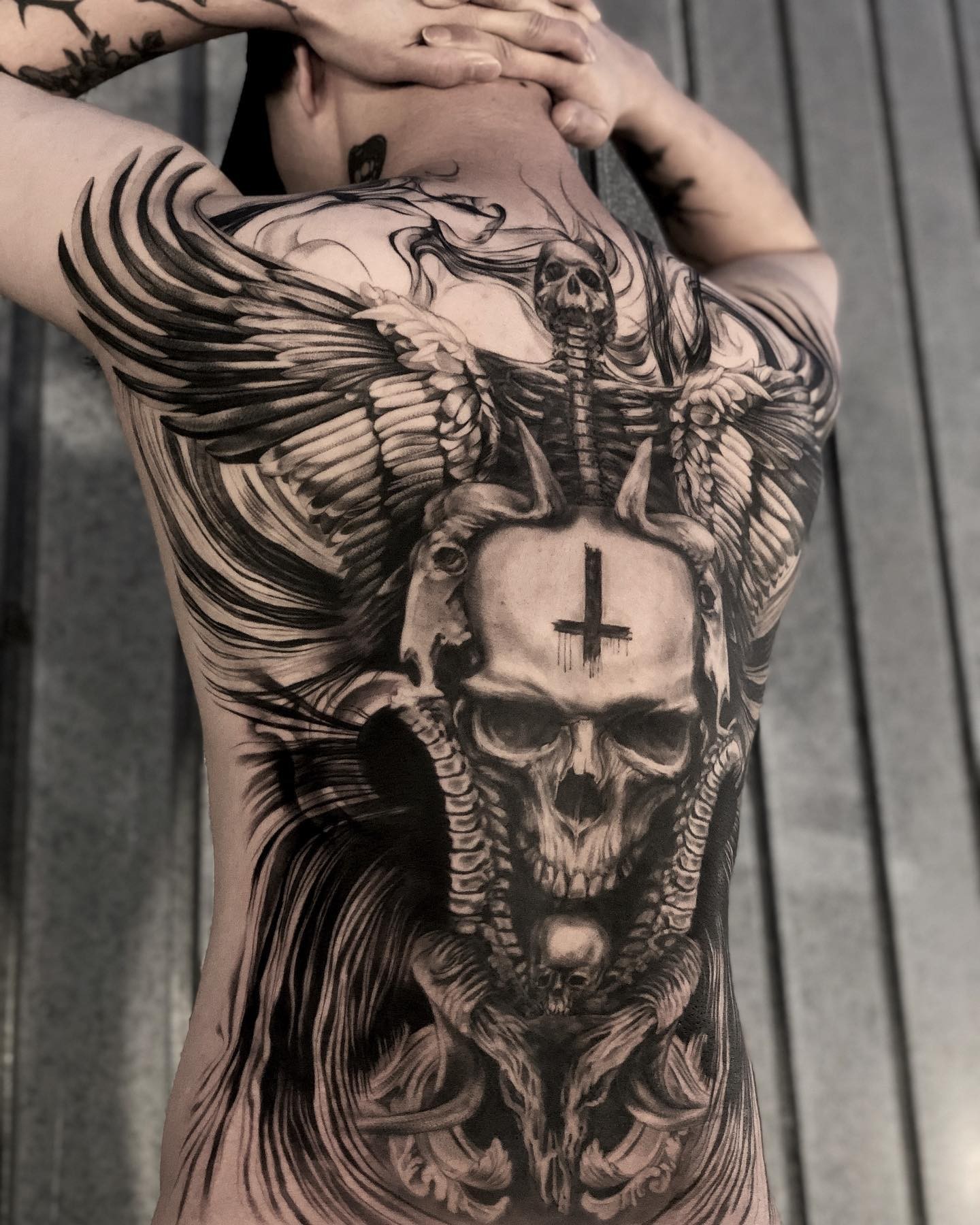 Skull Back Tattoo