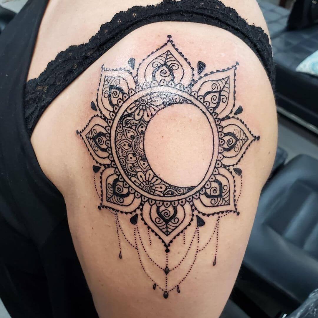 Floral Mandala Moon Tattoo Images