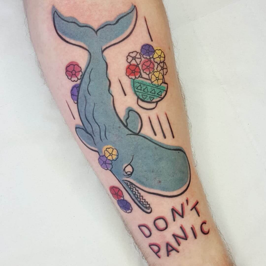 Inspiring ‘Don’t Panic’ Tattoos Based On The Hitchhiker’s Guide To The Galaxy