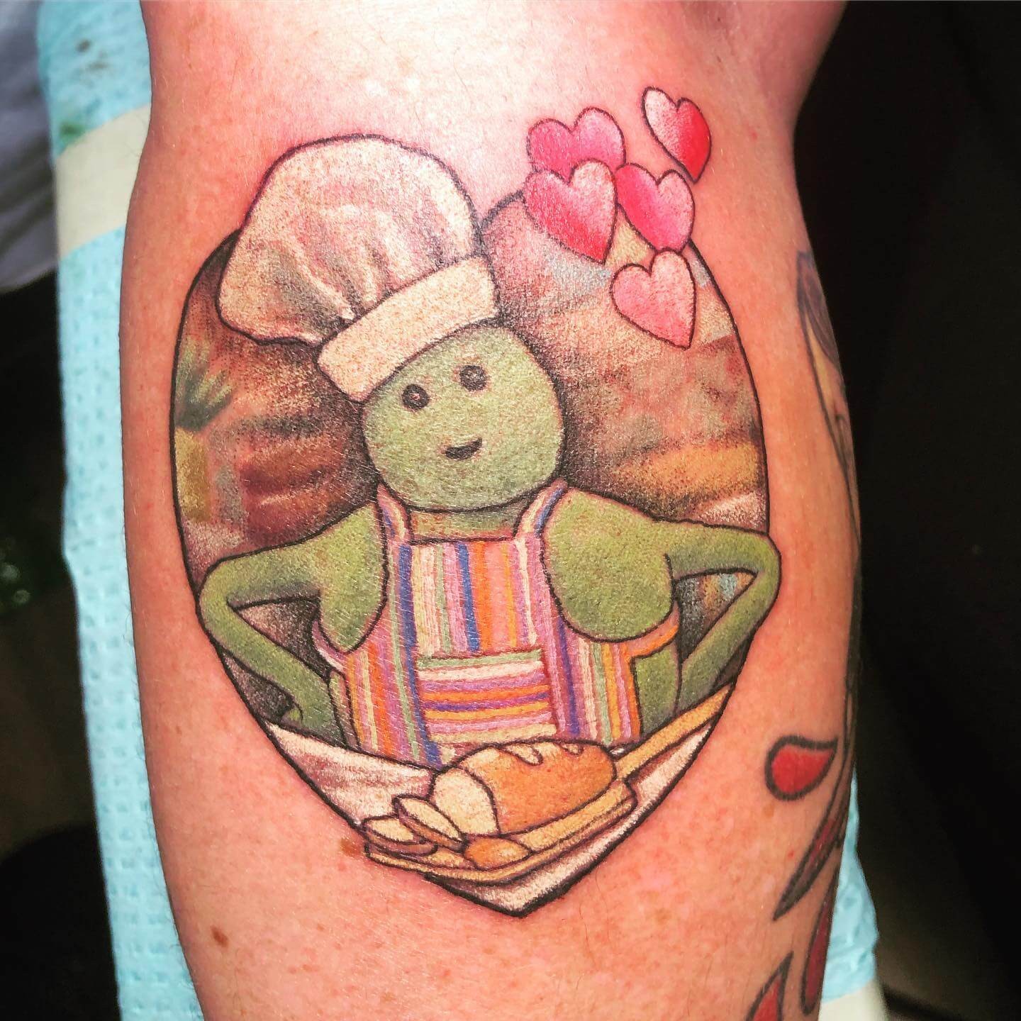 Food Lovers Small Chef Tattoo With Hearts