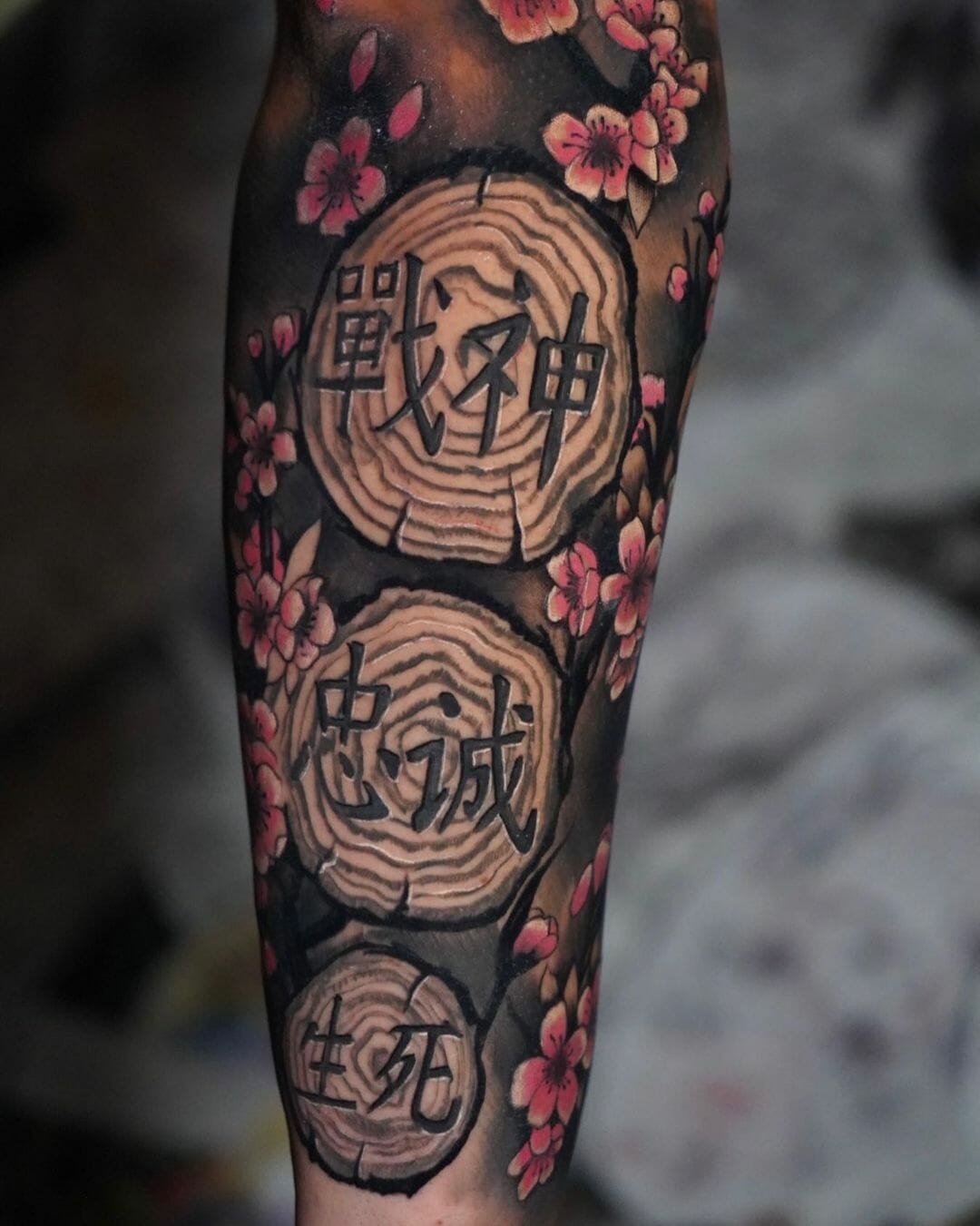 Cherry Blossoms Kanji Tattoo