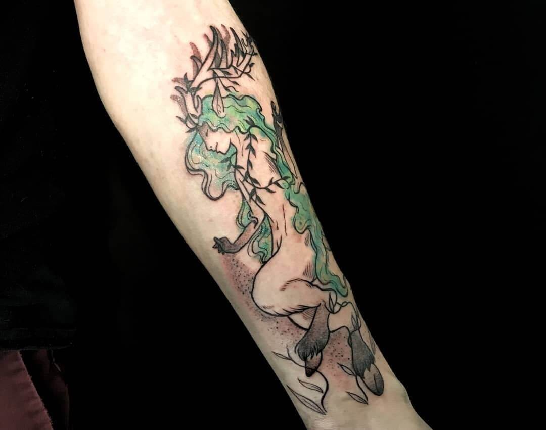 Calm And Peaceful Cernunnos Tattoo