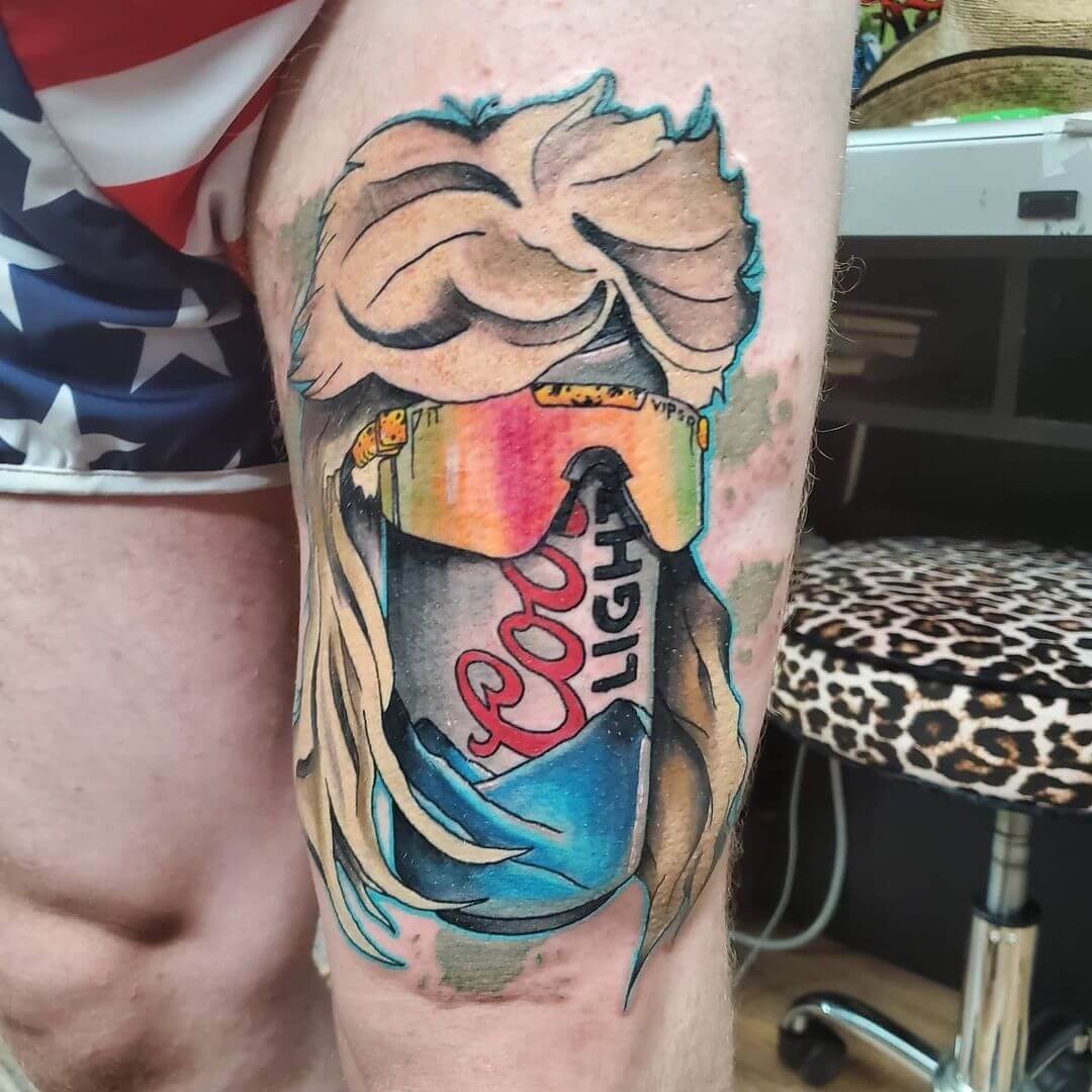 Coors Light Mullet Tattoo