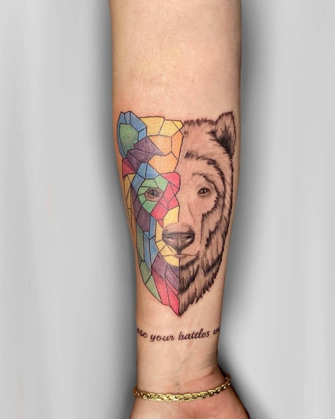 Detailed Bear Autism Tattoo