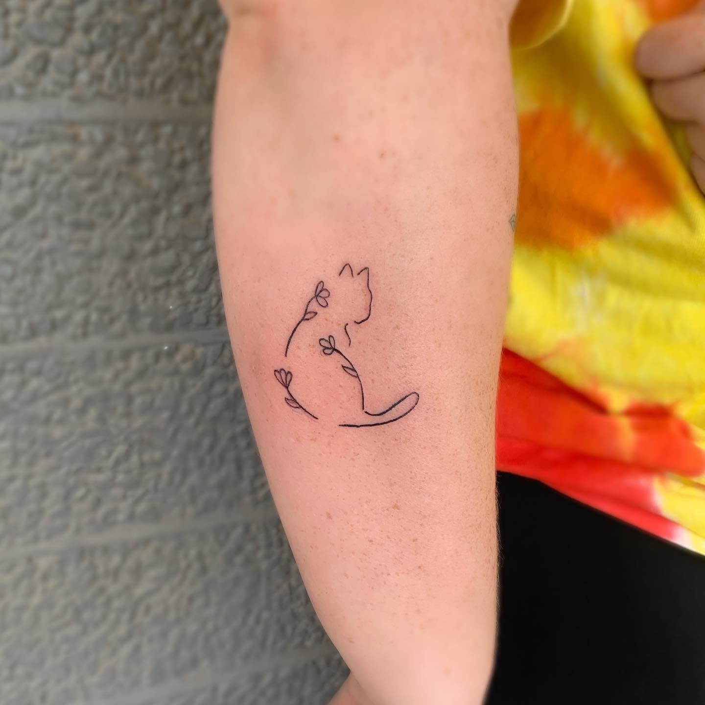 Cat Outline Tattoo