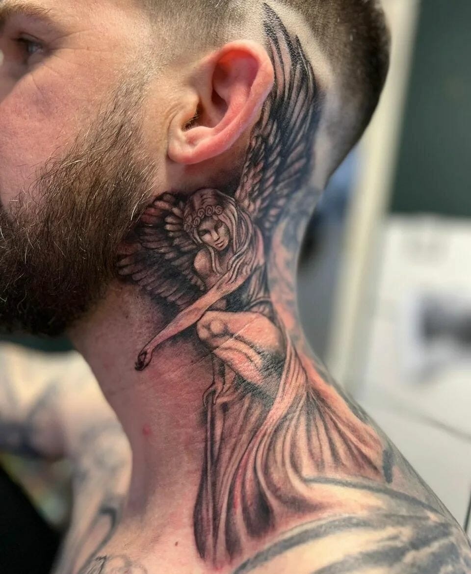 Angel Neck Tattoo Ideas