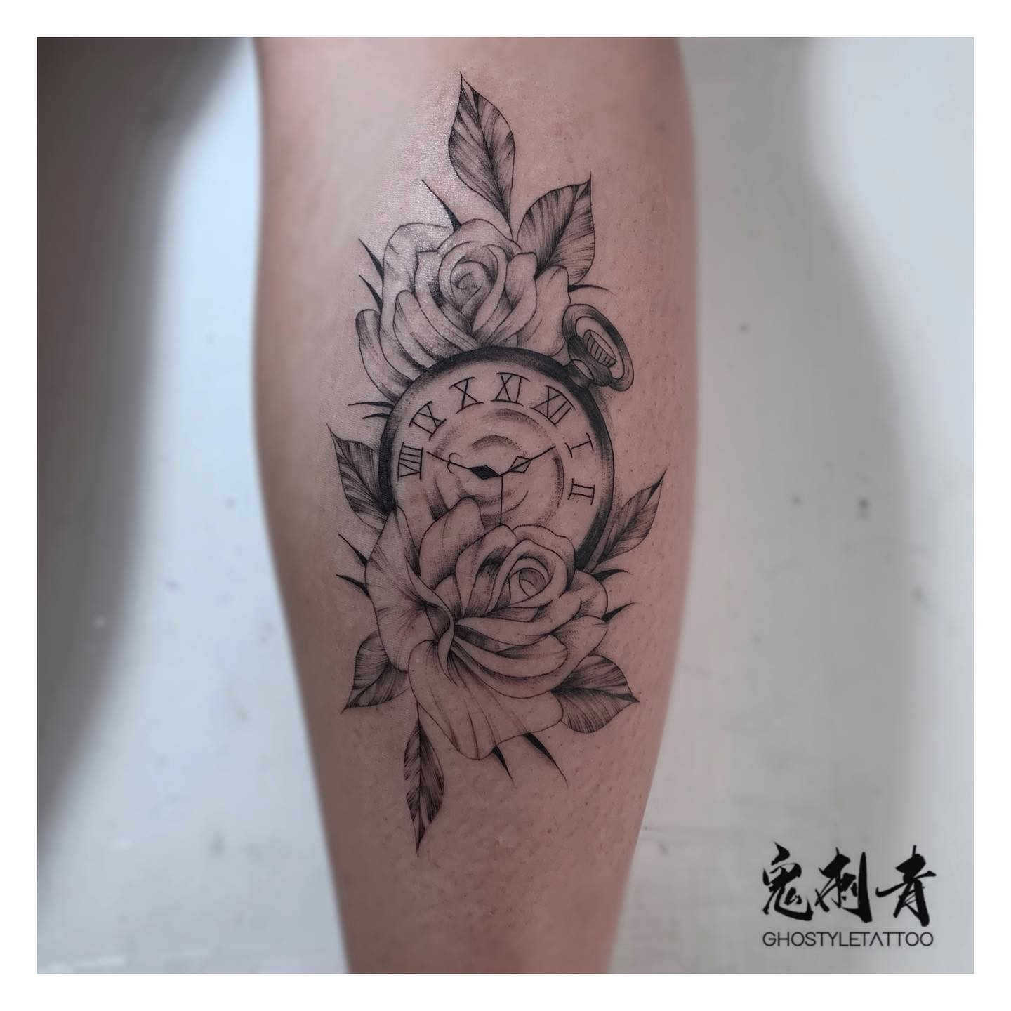 Rose Clock Tattoo