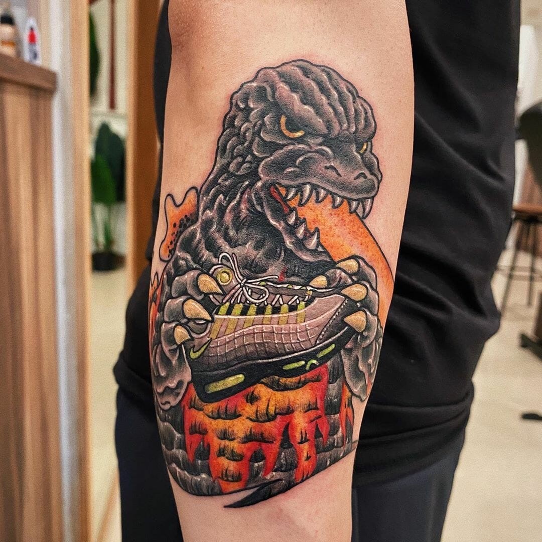 Detailed Godzilla Tattoo