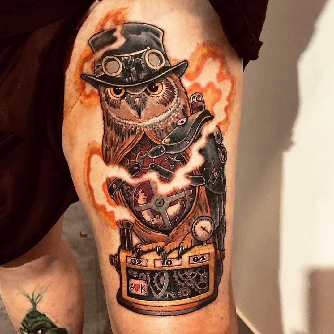 Steampunk Owl Tattoo Designs