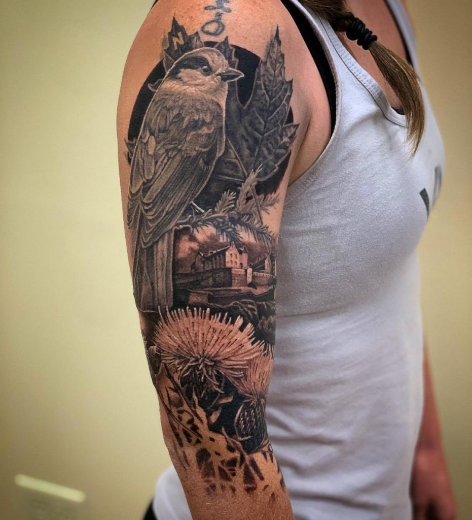 Wonderful Castle Tattoo Sleeve Designs