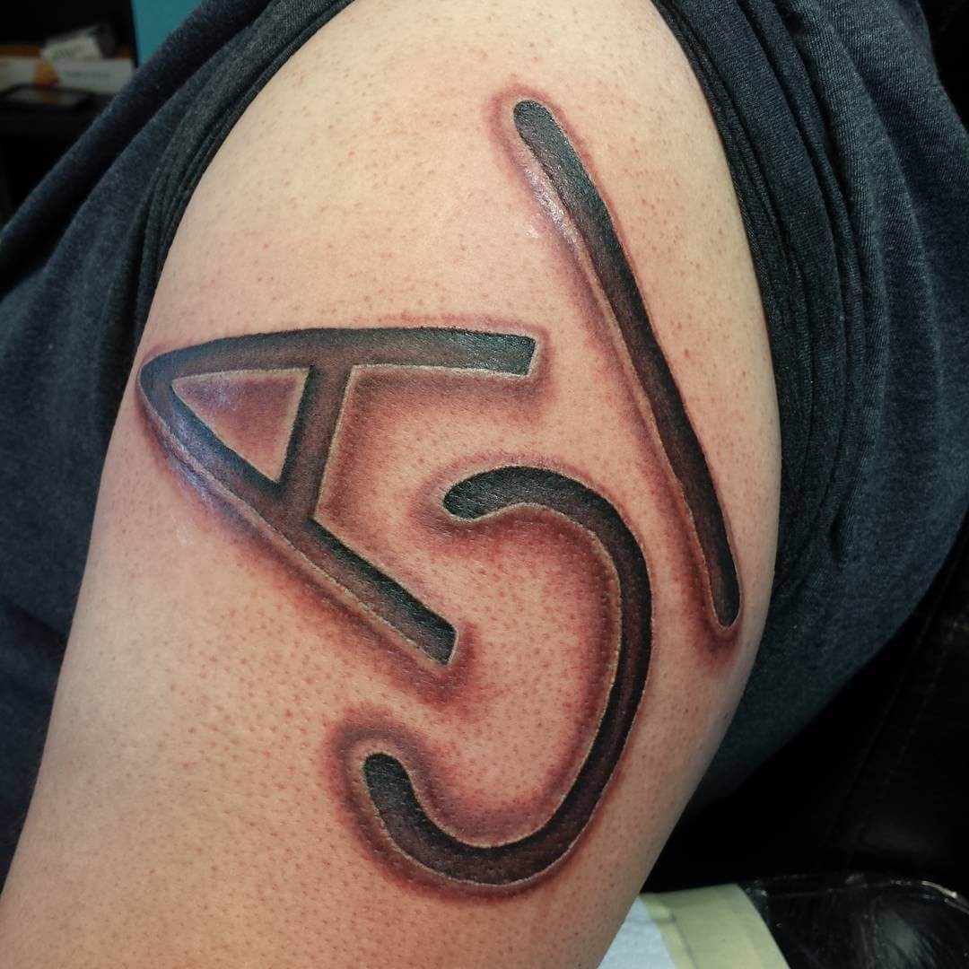 Lazy A Reverse C Bar Cattle Brand Tattoos