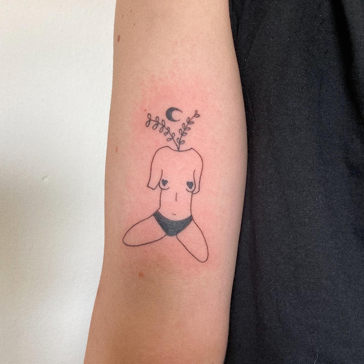 Minimalist Female Body Shape Tattoo