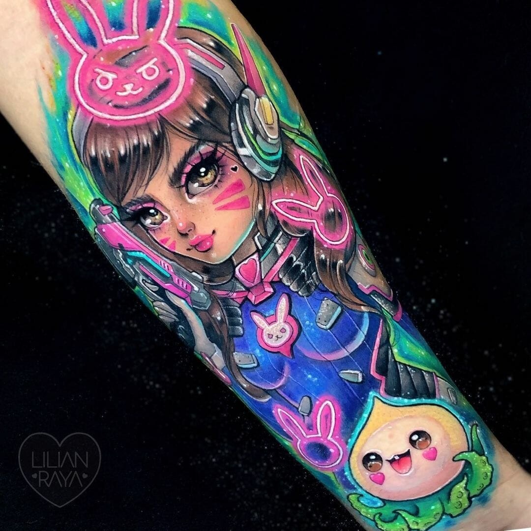 The Cyberpunk D.Va Tattoo