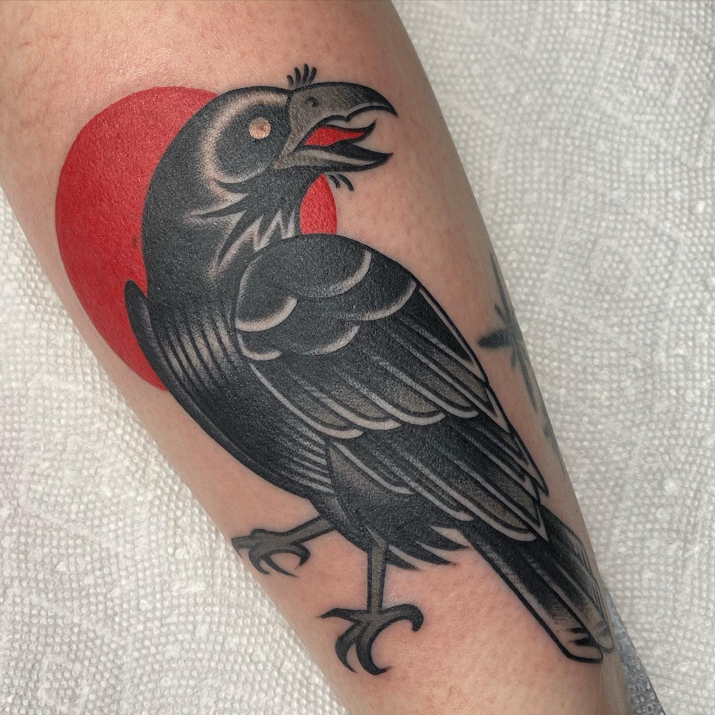 Traditional Raven Tattoo