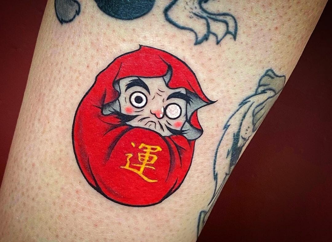 Funny Daruma Doll Tattoo Designs