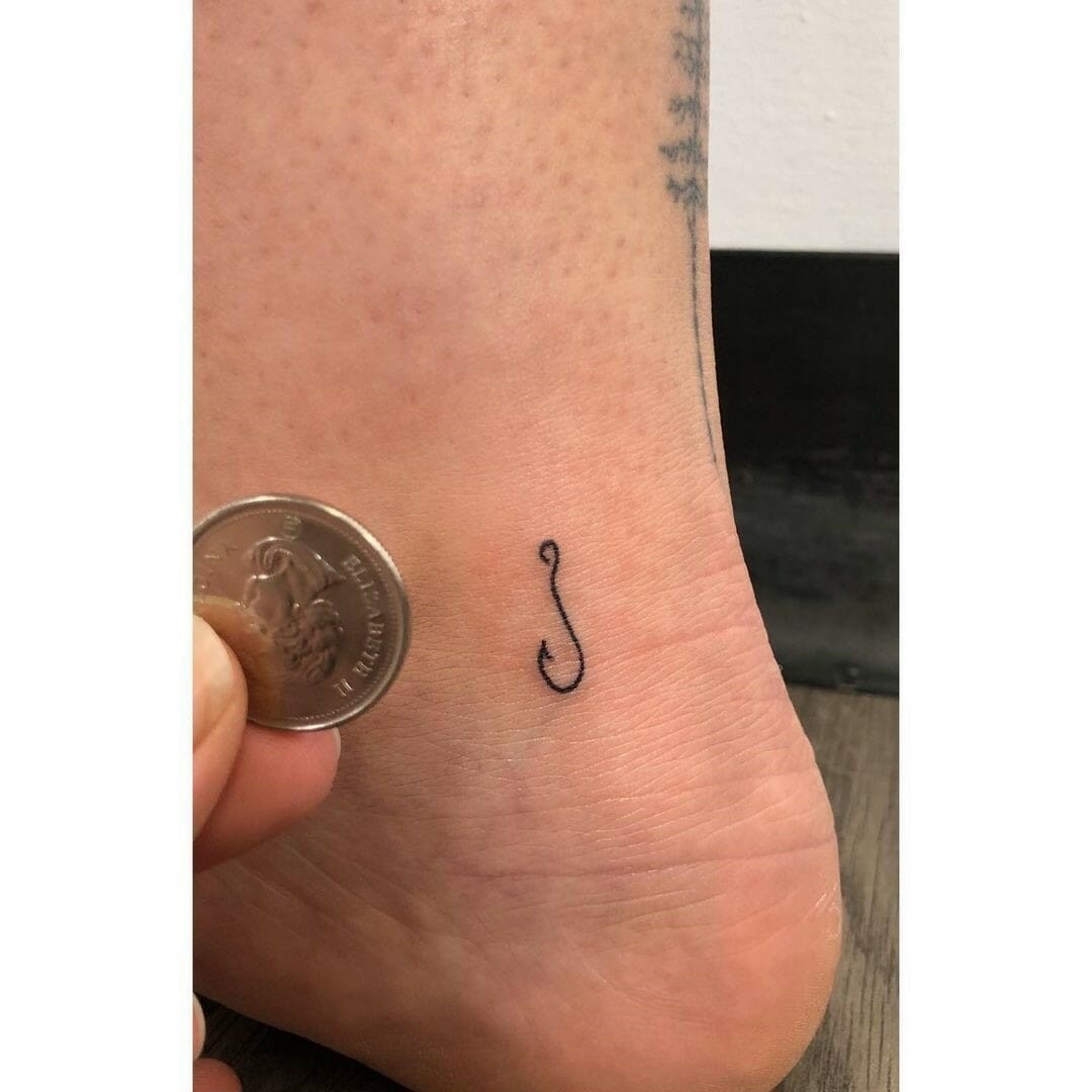 Minimal Fish Hook Tattoos