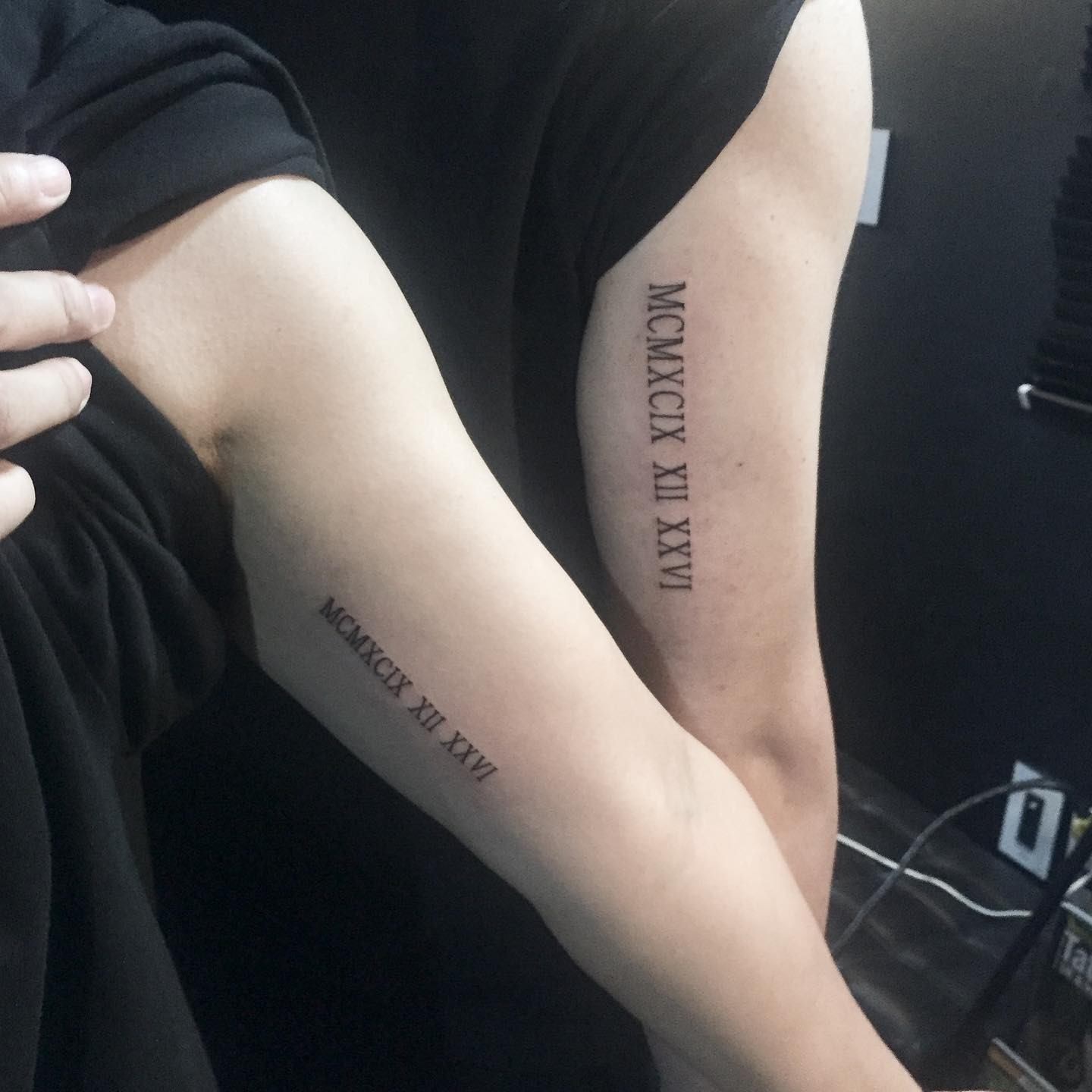 Roman Letters Tattoo Designs for Couples