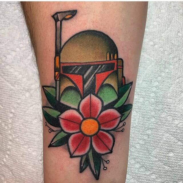 Pop Of Color Boba Fett Tattoos