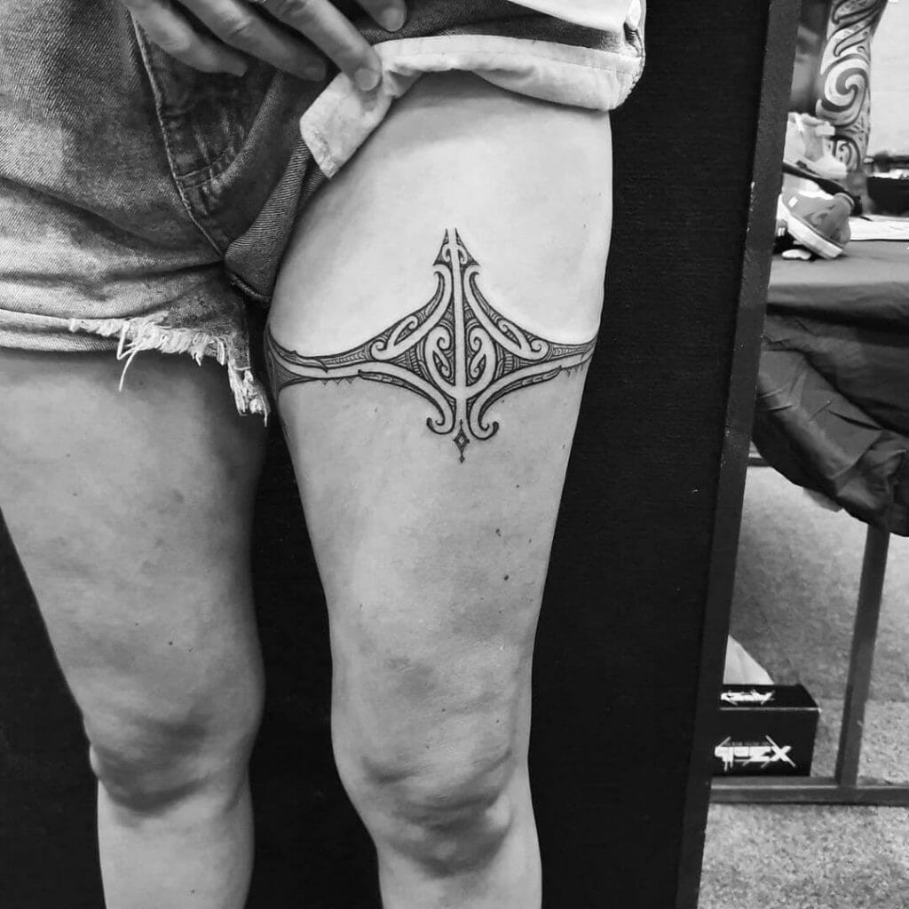 Maori Thigh Band Tattoo