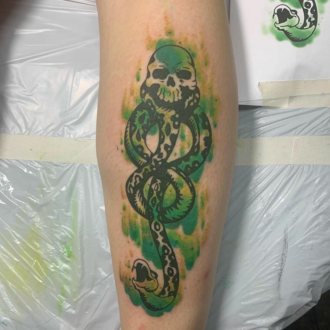 Green Death Eater Dark Mark Tattoos