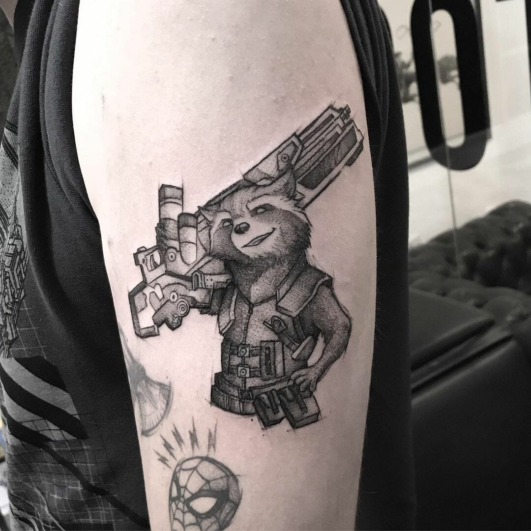 Rocket Raccoon Tattoo From ‘The Guardians Of The Galaxy’