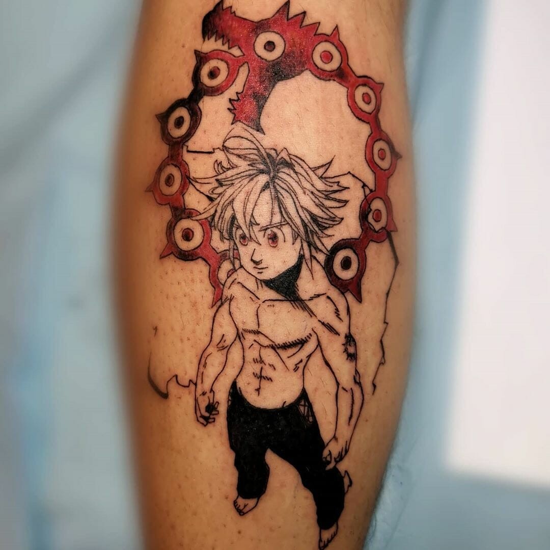 Seven Deadly Sins Tattoo Anime Black and Red Ink