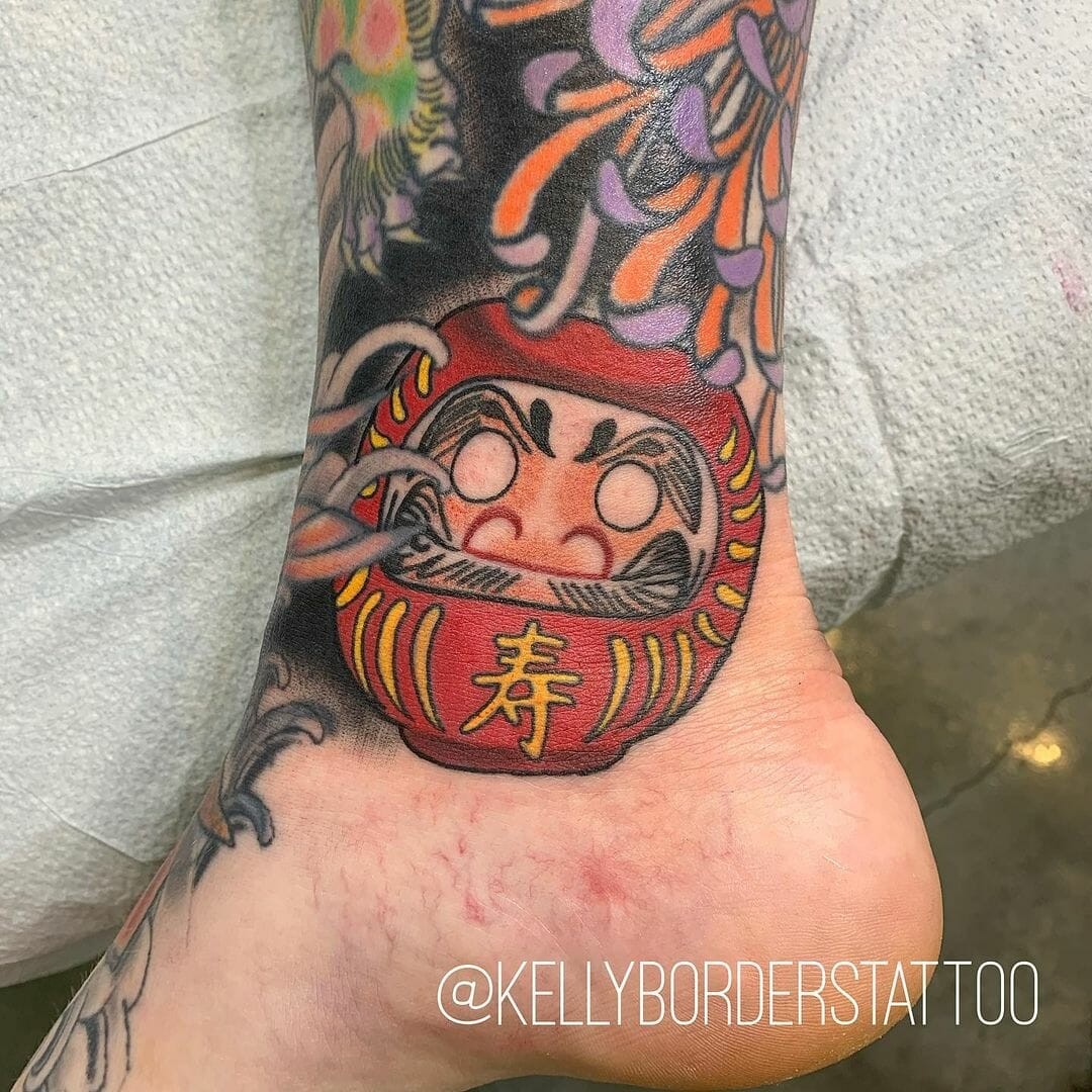 Daruma Doll Tattoo Ideas For Your Legs