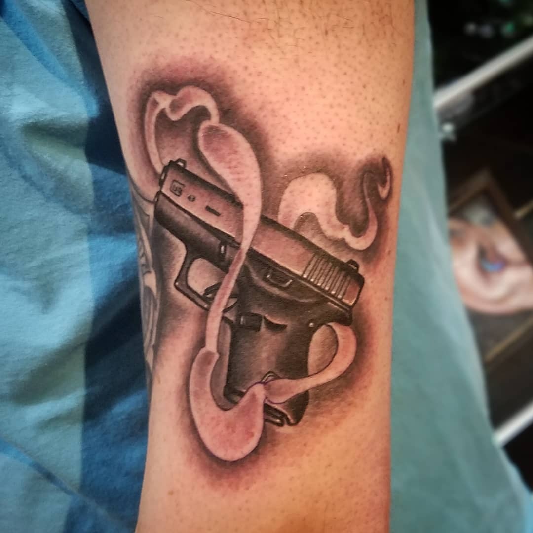 Glock On Smoke Tattoo