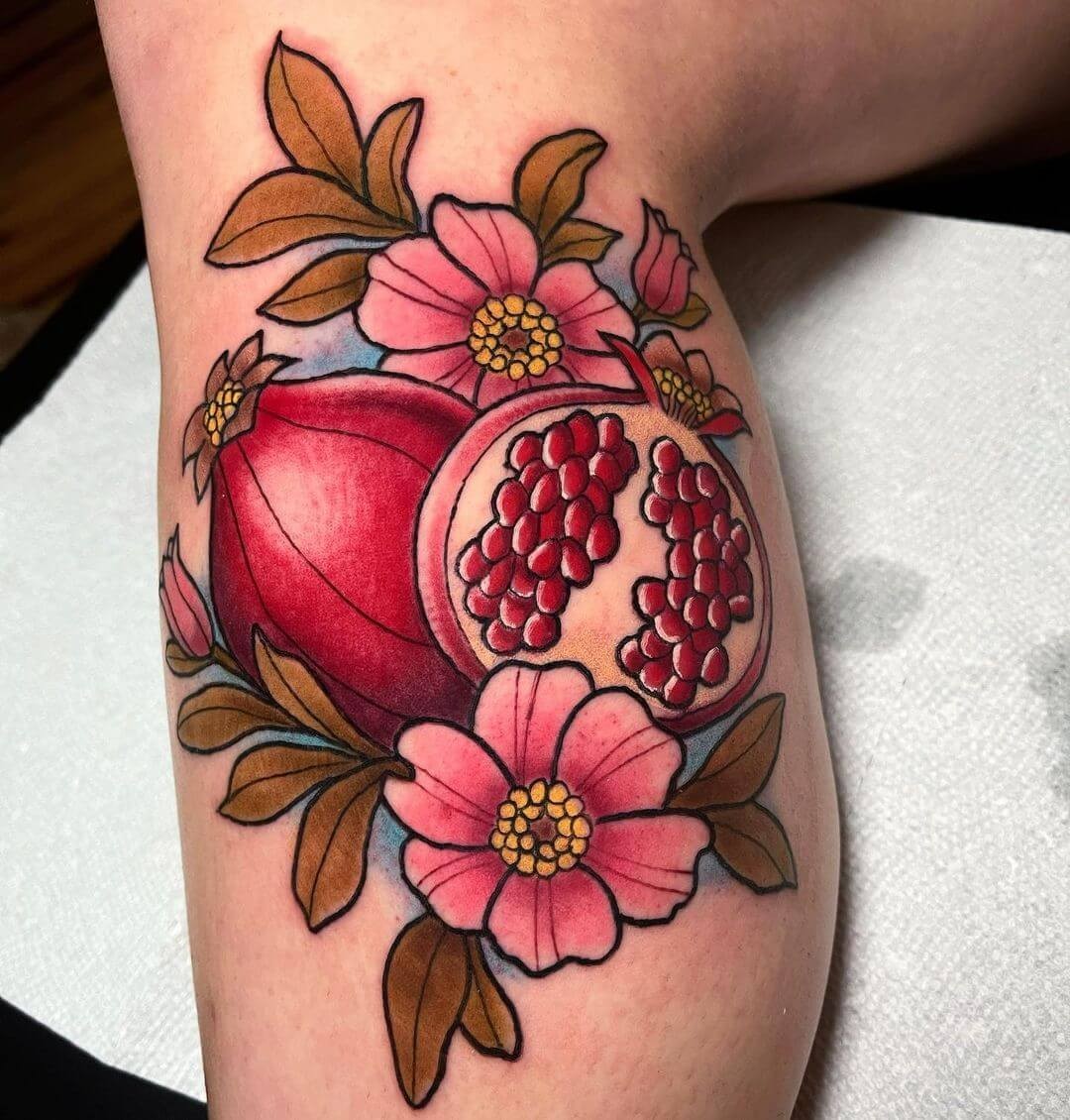 Pomegranate Tattoo Ideas To Represent Fertility