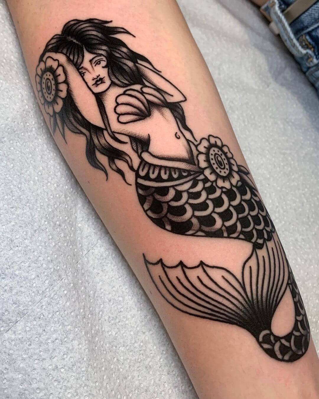 Mermaid Tattoo Traditional