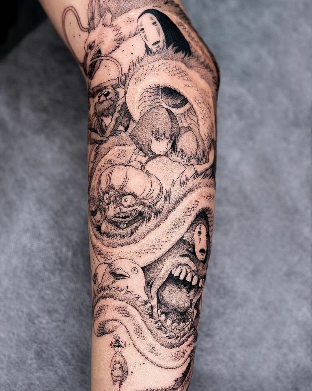 The Awe-inspiring Spirited Away Sleeve Tattoo