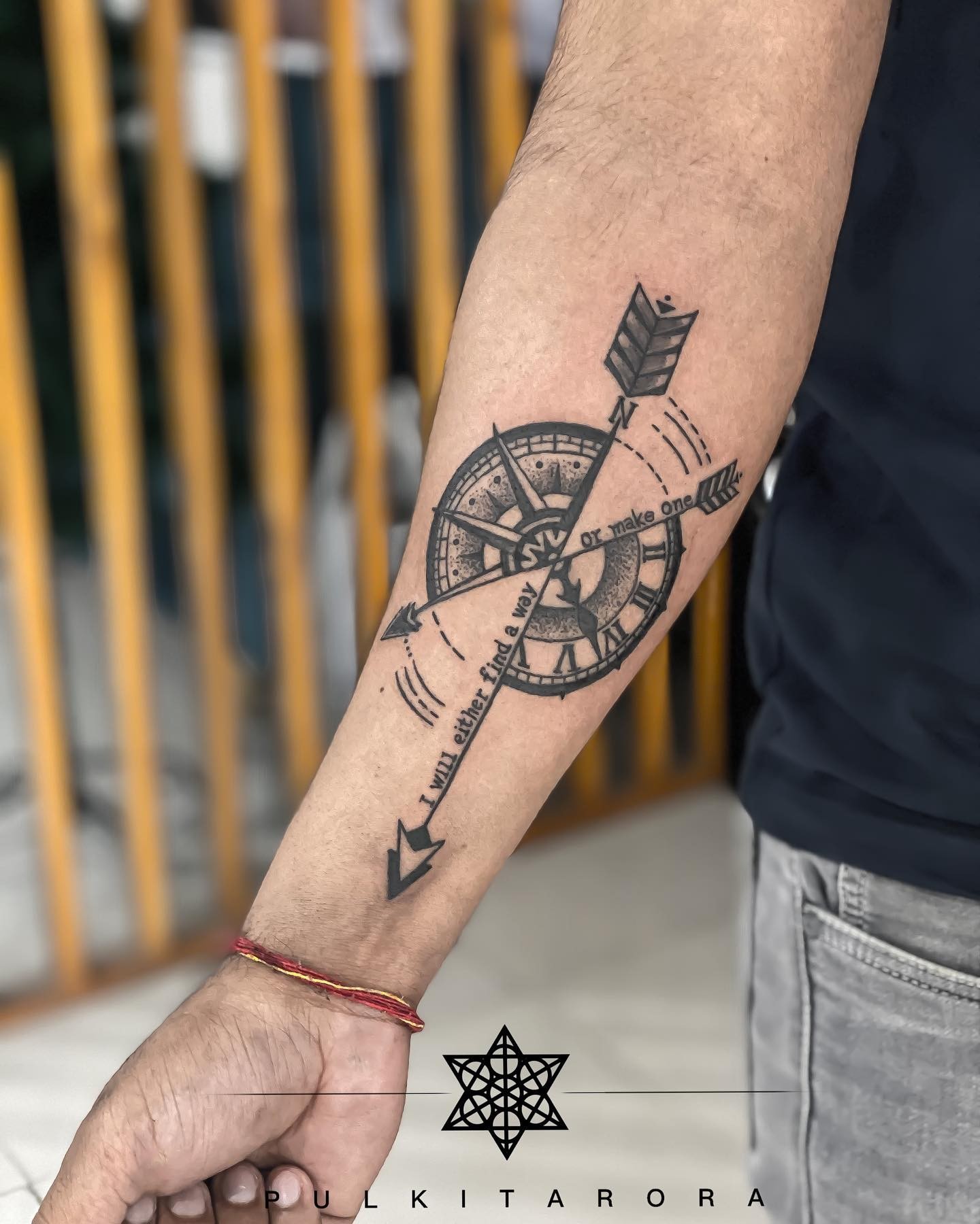 Compass Clock Tattoo