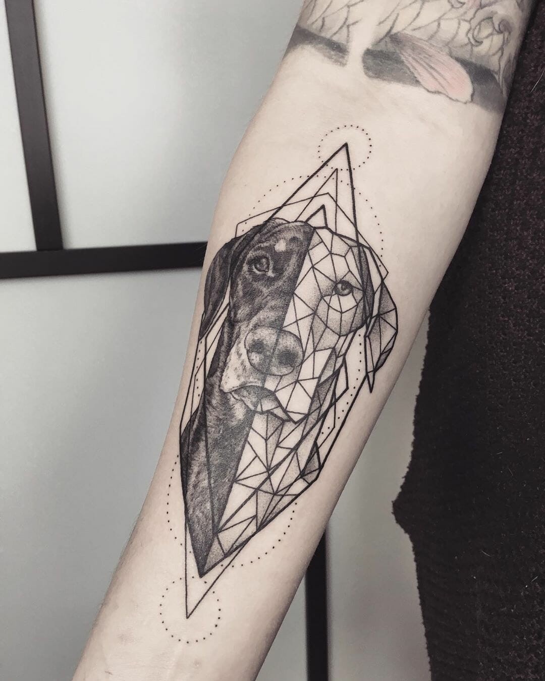 Simple Dog Geometric Tattoo Ideas