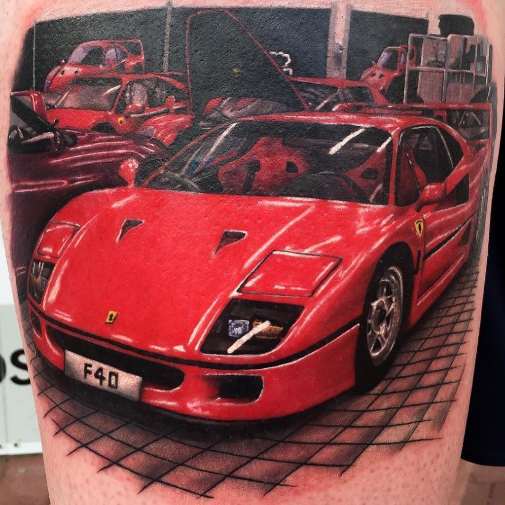 BMW M3 Car Tattoo On The Upper Arm