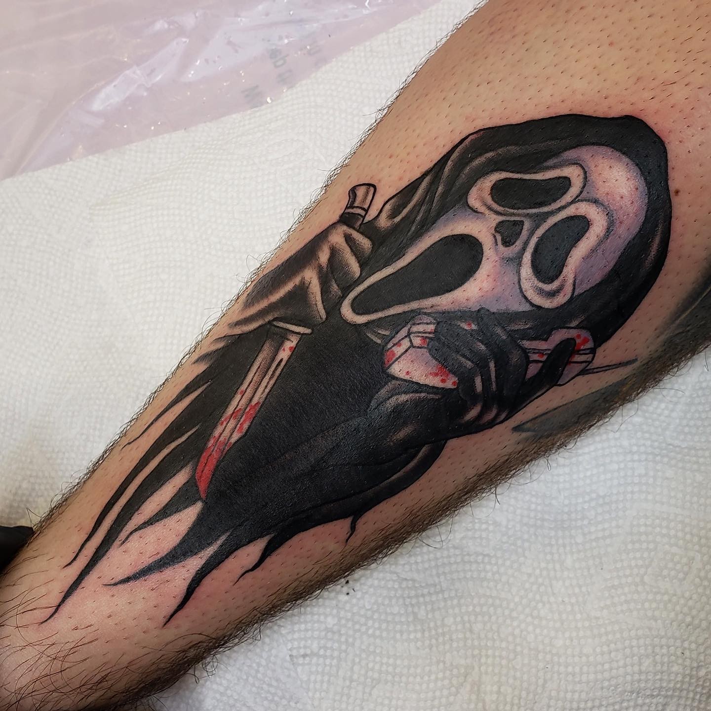 Heavily Shaded Ghostface Tattoo Ideas