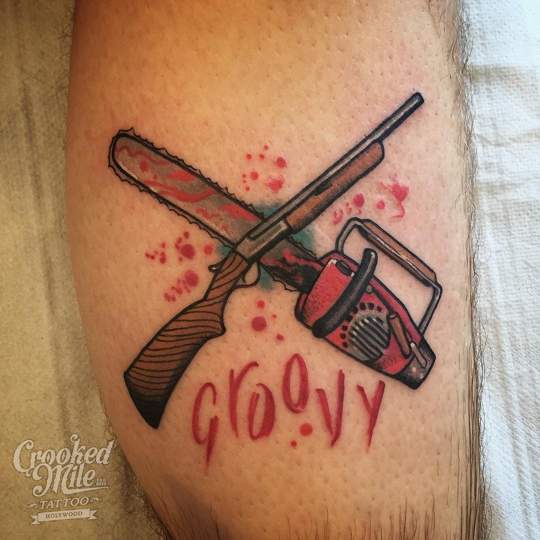 Awesome ‘The Evil Dead’ Tattoo Ideas With Weapons