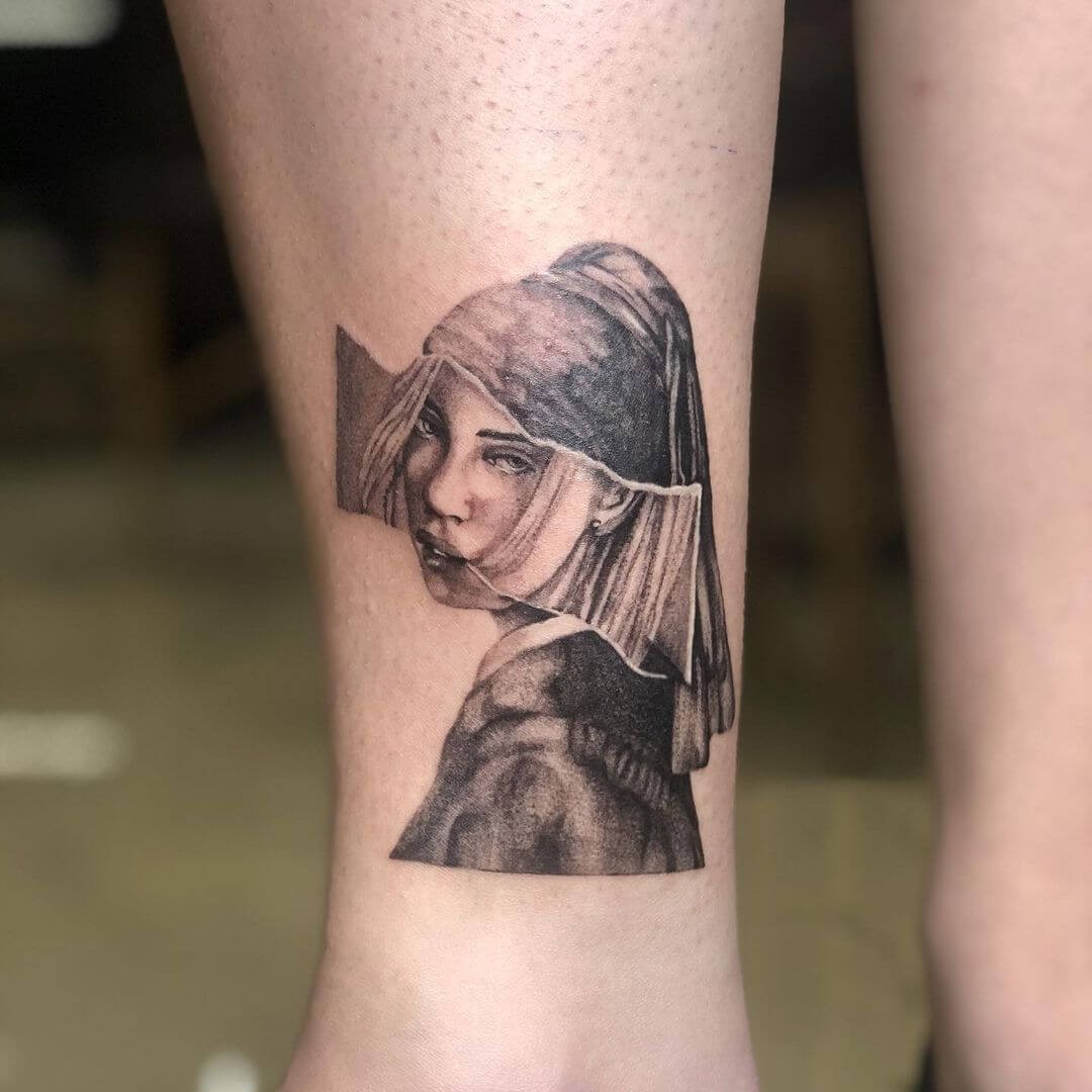 Billie Eilish Calf Tattoo