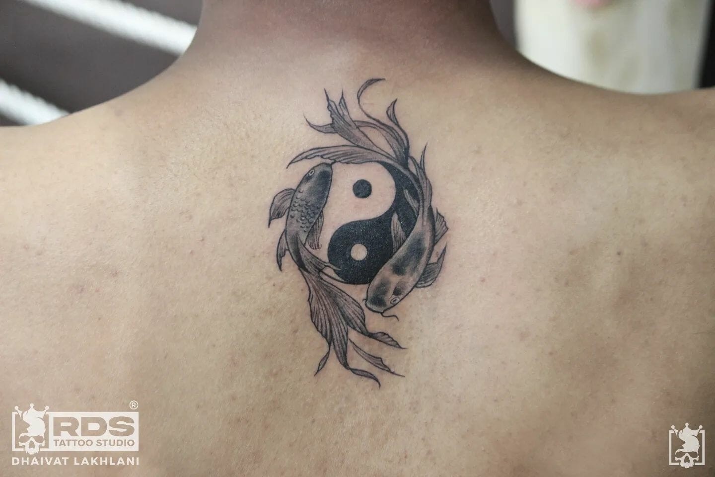 Monochromatic Pisces Tattoo