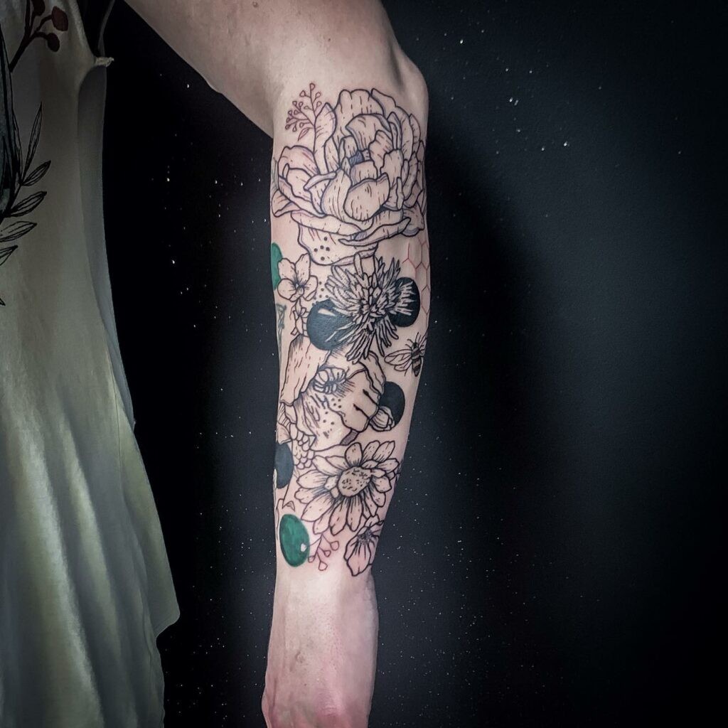 Green Floral Tattoos Turn Green