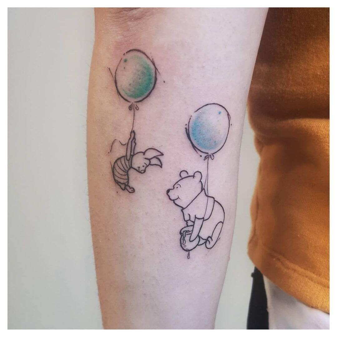 Pooh Tattoo Design On Forearm