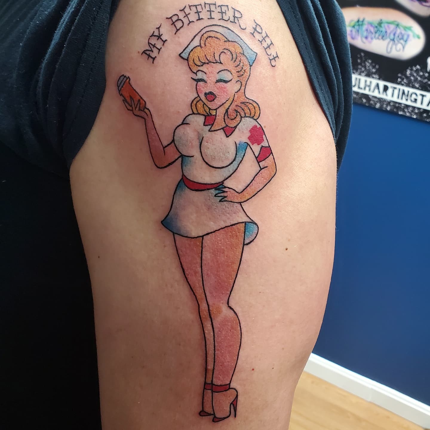 Full Figure Pin-Up Nurse Tattoos