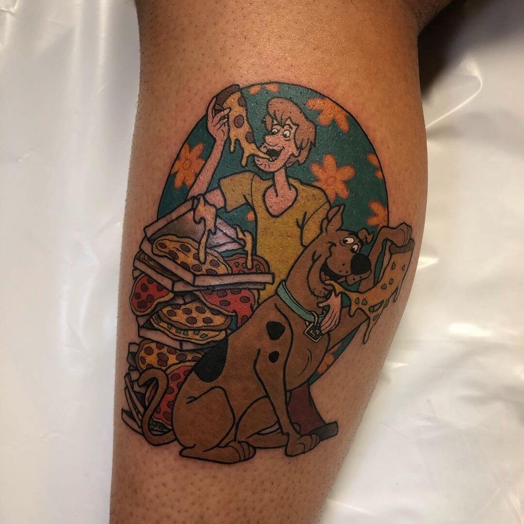 Scooby & Shaggy High On Pizzas Tattoo