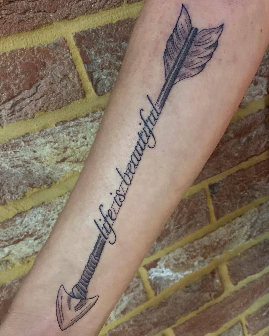 Life is Beautiful Arrow Tattoo