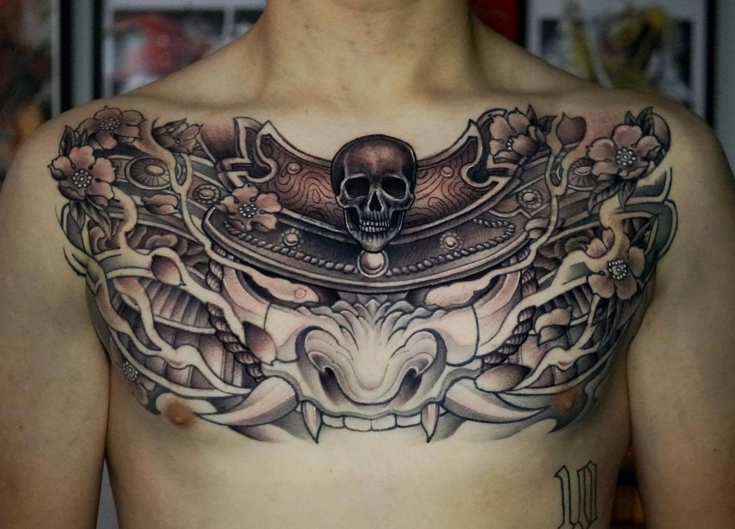 Samurai Japanese Chest Tattoo