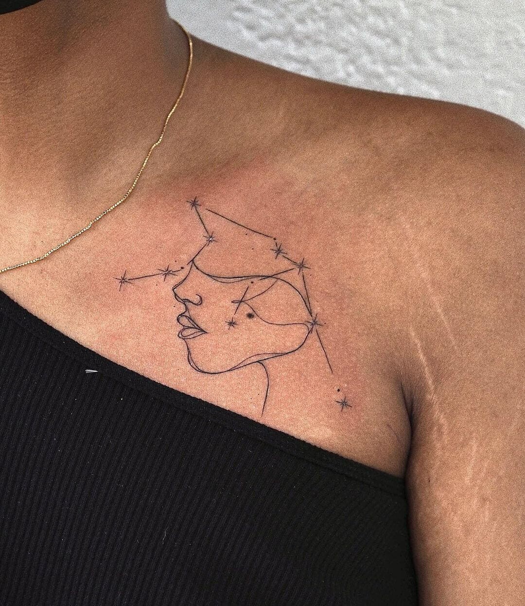 Gorgeous Aquarius Constellation Tattoo For Astrology Buffs