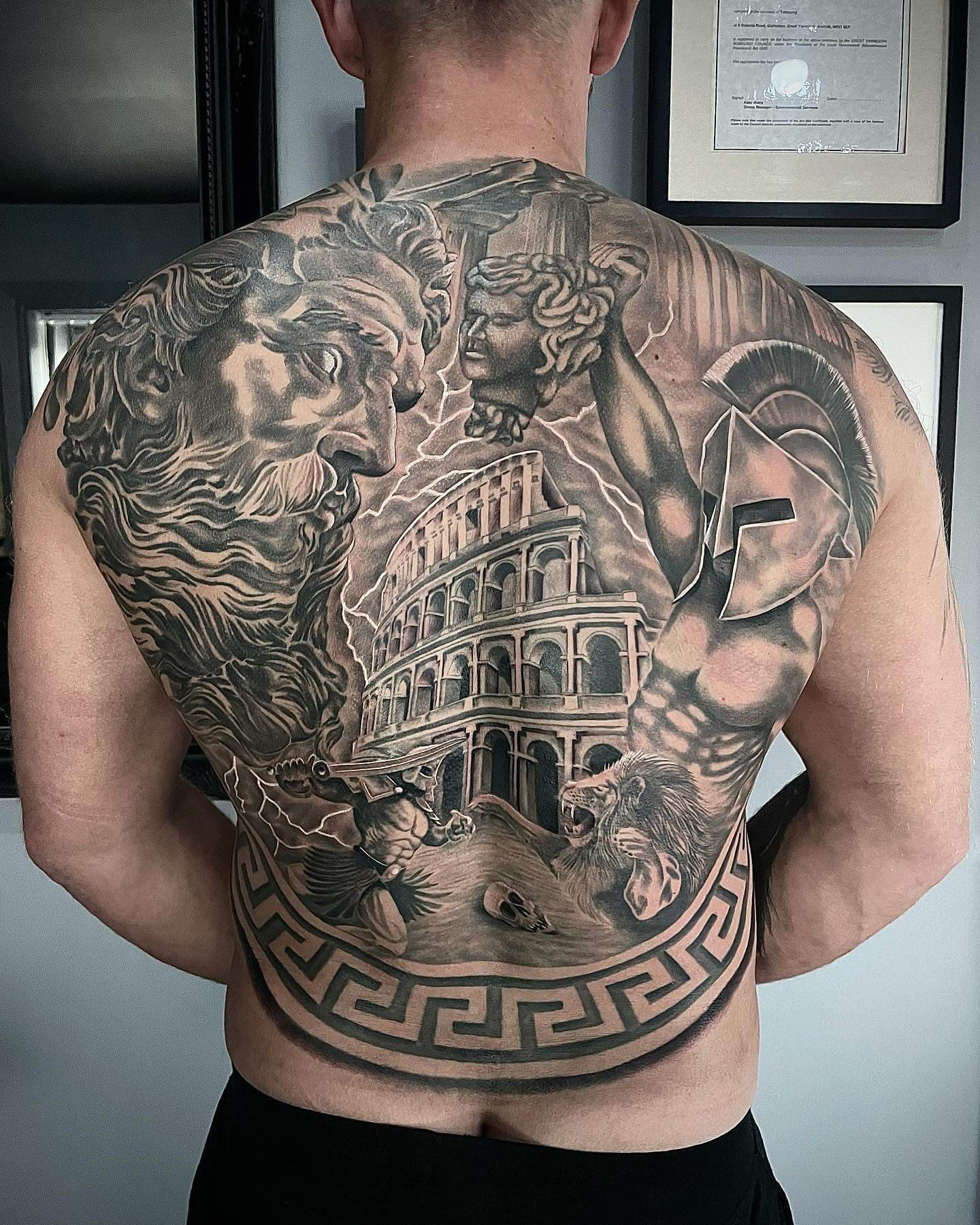 Colosseum Back Tattoo