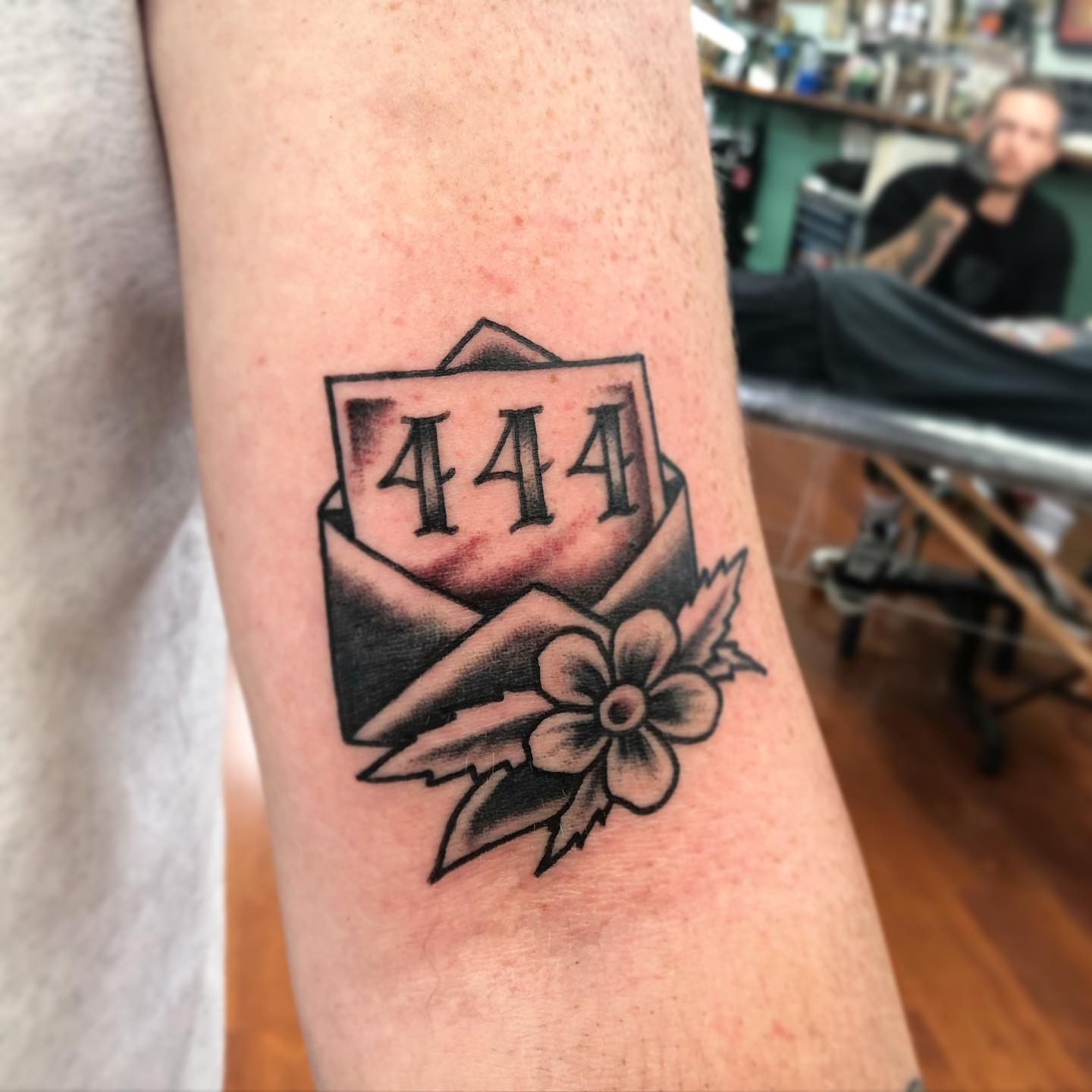 Number 444 Letter Tattoo