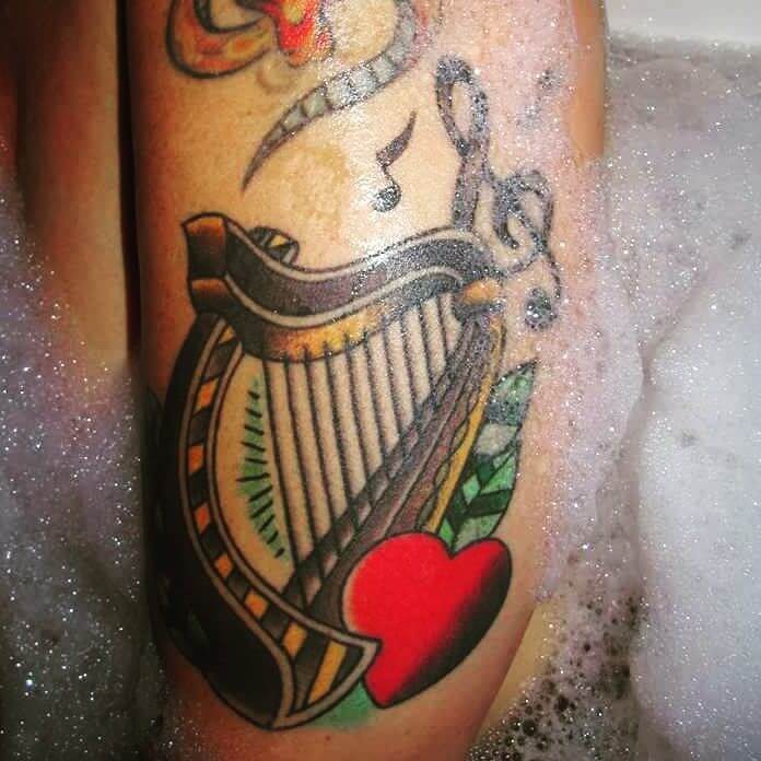 Red Heart Irish Harp Tatoo